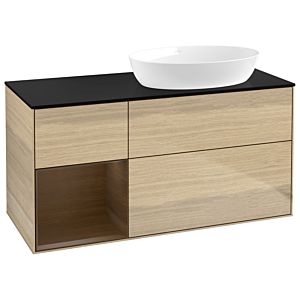Villeroy and Boch Finion Villeroy and Boch Finion GA42GNPC 120cm, cover plate black matt, Emotion, shelves Walnut Veneer , Oak Veneer