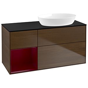 Villeroy and Boch Finion Villeroy and Boch Finion GA42HBGN 120cm, cover plate black matt, Emotion, shelves Peony matt lacquer, Peony veneer