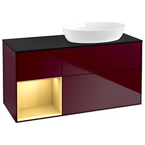Villeroy and Boch Finion Villeroy and Boch Finion GA42HFHB 120cm, cover plate black matt, Emotion, shelves gold matt lacquer, Peony Matt