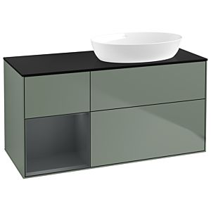 Villeroy and Boch Finion Villeroy and Boch Finion GA42HGGM 120cm, cover plate black matt, Emotion, shelves Midnight matt lacquer, Olive Matt Lacquer