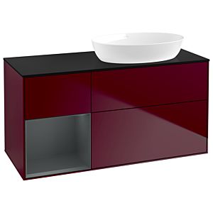 Villeroy and Boch Finion Villeroy and Boch Finion GA42HGHB 120cm, cover plate black matt, Emotion, shelves Midnight matt lacquer, Peony Matt