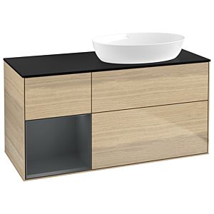 Villeroy and Boch Finion Villeroy and Boch Finion GA42HGPC 120cm, cover plate black matt, Emotion, shelves Midnight matt lacquer, Oak Veneer