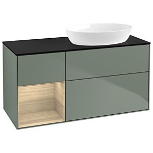 Villeroy and Boch Finion Villeroy and Boch Finion GA42PCGM 120cm, cover plate black matt, Emotion, shelves Oak Veneer , Olive Matt Lacquer