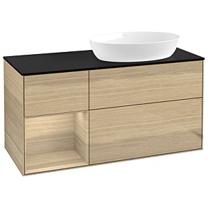 Villeroy et Boch Finion Villeroy et Boch GA42PCPC 120cm, plaque de recouvrement noir mat, emotion, étagères Oak Veneer , Oak Veneer