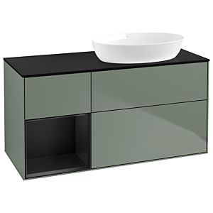 Villeroy and Boch Finion Villeroy and Boch Finion GA42PDGM 120cm, cover plate black matt, Emotion, shelves black matt lacquer, Olive Matt Lacquer