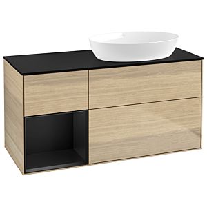 Villeroy and Boch Finion Villeroy and Boch Finion GA42PDPC 120cm, cover plate black matt, Emotion, shelves black matt lacquer, Oak Veneer