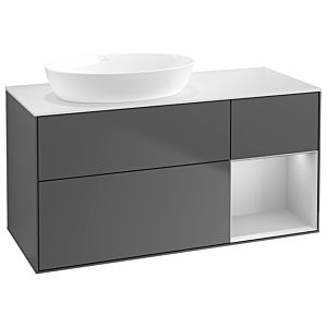 Villeroy and Boch Finion Villeroy and Boch Finion GA51GJGK 120cm, cover plate white matt, Emotion, shelves light gray matt lacquer, anthracite matt