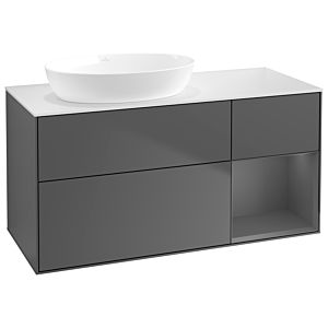 Villeroy and Boch Finion Villeroy and Boch Finion GA51GKGK 120cm, cover plate white matt, Emotion, shelves anthracite matt lacquer, anthracite matt