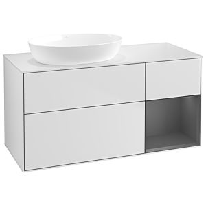 Villeroy and Boch Finion Villeroy and Boch Finion GA51GKMT 120cm, cover plate white matt, Emotion, shelves anthracite matt lacquer, white matt lacquer
