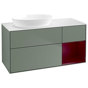 Villeroy and Boch Finion Villeroy and Boch Finion GA51HBGM 120cm, cover plate white matt, Emotion, shelves Peony matt lacquer, Olive Matt Lacquer