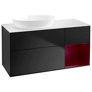 Villeroy and Boch Finion Villeroy and Boch Finion GA51HBPD 120cm, cover plate white matt, Emotion, shelves Peony matt lacquer, black matt lacquer
