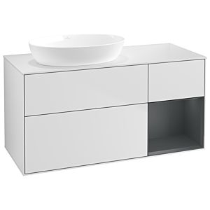 Villeroy and Boch Finion Villeroy and Boch Finion GA51HGMT 120cm, cover plate white matt, Emotion, shelves midnight matt lacquer, white matt lacquer
