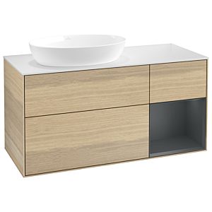 Villeroy and Boch Finion Villeroy and Boch Finion GA51HGPC 120cm, cover plate white matt, Emotion, shelves Midnight matt lacquer, Oak Veneer