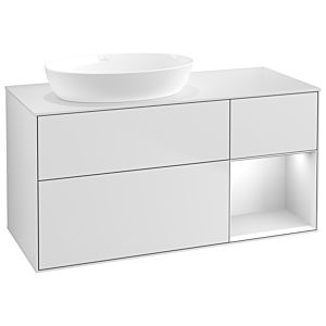 Villeroy und Boch Finion Waschtischunterschrank GA51MTMT 120cm, Abdeckplatte white matt, Emotion, Regale White matt lacquer, White matt lacquer