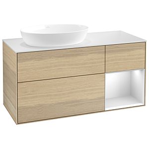 Villeroy und Boch Finion Waschtischunterschrank GA51MTPC 120cm, Abdeckplatte white matt, Emotion, Regale White matt lacquer, Oak Veneer
