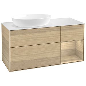 Villeroy und Boch Finion Waschtischunterschrank GA51PCPC 120cm, Abdeckplatte white matt, Emotion, Regale Oak Veneer, Oak Veneer