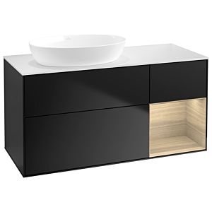Villeroy and Boch Finion Villeroy and Boch Finion GA51PCPD 120cm, cover plate white matt, Emotion, shelves Oak Veneer , black matt lacquer