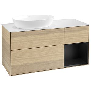 Villeroy and Boch Finion Villeroy and Boch Finion GA51PDPC 120cm, cover plate white matt, Emotion, shelves black matt lacquer, Oak Veneer