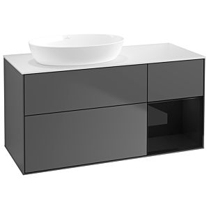 Villeroy and Boch Finion Villeroy and Boch Finion GA51PHGK 120cm, cover plate white matt, Emotion, shelves Glossy black lacquer, anthracite matt