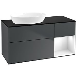 Villeroy and Boch Finion Villeroy and Boch Finion GA52GFHG 120cm, cover plate black matt, Emotion, shelves Glossy white lacquer, Midnight Blue Matt Lacquer