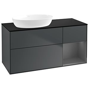Villeroy et Boch Finion GA52GKHG 120cm, plaque de recouvrement noire mate, Emotion, étagères Blue Matt Lacquer anthracite mat, Midnight Blue Matt Lacquer