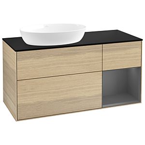 Villeroy and Boch Finion Villeroy and Boch Finion GA52GKPC 120cm, cover plate black matt, Emotion, shelves anthracite matt lacquer, Oak Veneer