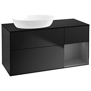 Villeroy and Boch Finion Villeroy and Boch Finion GA52GKPD 120cm, cover plate black matt, Emotion, shelves anthracite matt lacquer, black matt lacquer