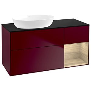 Villeroy et Boch Finion Villeroy et Boch GA52PCHB 120cm, plaque de recouvrement noir mat, emotion, étagères Oak Veneer , Peony Matt