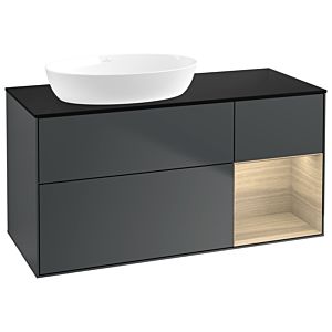 Villeroy et Boch Finion Villeroy et Boch GA52PCHG 120cm, plaque de recouvrement noir mat, Emotion, étagères Oak Veneer , Midnight Blue Matt Lacquer