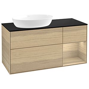 Villeroy and Boch Finion Villeroy and Boch Finion GA52PCPC 120cm, cover plate black matt, Emotion, shelves Oak Veneer , Oak Veneer