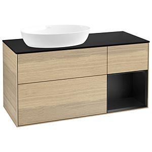 Villeroy and Boch Finion Villeroy and Boch Finion GA52PDPC 120cm, cover plate black matt, Emotion, shelves black matt lacquer, Oak Veneer