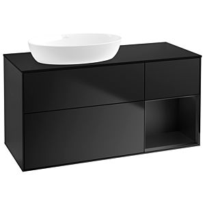 Villeroy und Boch Finion Waschtischunterschrank GA52PDPD 120cm, Abdeckplatte black matt, Emotion, Regale Black matt lacquer, Black matt lacquer