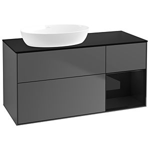 Villeroy and Boch Finion Villeroy and Boch Finion GA52PHGK 120cm, cover plate black matt, Emotion, shelves Glossy black lacquer, anthracite matt