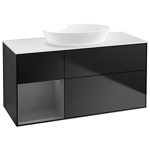 Villeroy and Boch Finion Villeroy and Boch Finion GA61GKPD 120cm, cover plate white matt, Emotion, shelves anthracite matt lacquer, black matt lacquer