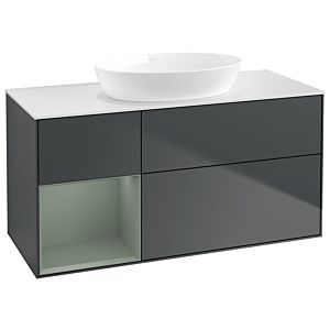 Villeroy and Boch Finion Villeroy and Boch Finion GA61GMHG 120cm, cover plate white matt, Emotion, shelves olive matt lacquer, midnight Blue Matt Lacquer