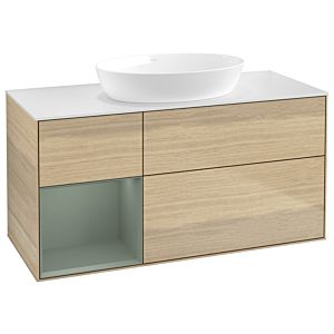 Villeroy and Boch Finion Villeroy and Boch Finion GA61GMPC 120cm, cover plate white matt, Emotion, shelves olive matt lacquer, Oak Veneer