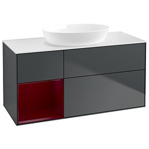 Villeroy und Boch Finion Waschtischunterschrank GA61HBHG 120cm, Abdeckplatte white matt, Emotion, Regale Peony matt lacquer, Midnight Blue Matt Lacquer