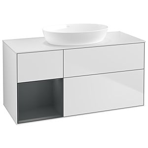 Villeroy and Boch Finion Villeroy and Boch Finion GA61HGMT 120cm, cover plate white matt, Emotion, shelves midnight matt lacquer, white matt lacquer