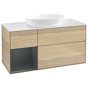 Villeroy and Boch Finion Villeroy and Boch Finion GA61HGPC 120cm, cover plate white matt, Emotion, shelves Midnight matt lacquer, Oak Veneer