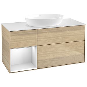 Villeroy and Boch Finion Villeroy and Boch Finion GA61MTPC 120cm, cover plate white matt, Emotion, shelves white matt lacquer, Oak Veneer