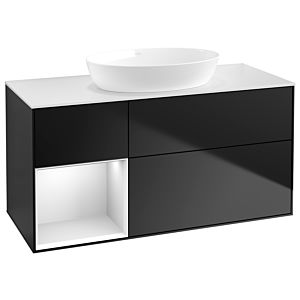 Villeroy and Boch Finion Villeroy and Boch Finion GA61MTPD 120cm, cover plate white matt, Emotion, shelves white matt lacquer, black matt lacquer