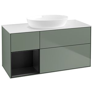 Villeroy and Boch Finion Villeroy and Boch Finion GA61PDGM 120cm, cover plate white matt, Emotion, shelves black matt lacquer, Olive Matt Lacquer