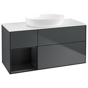 Villeroy and Boch Finion Villeroy and Boch Finion GA61PDHG 120cm, cover plate white matt, Emotion, shelves black matt lacquer, midnight Blue Matt Lacquer