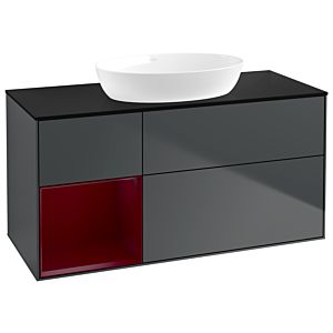 Villeroy and Boch Finion Villeroy and Boch Finion GA62HBHG 120cm, cover plate black matt, Emotion, shelves Peony matt lacquer, midnight Blue Matt Lacquer