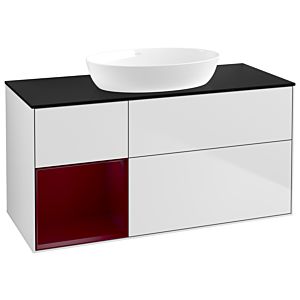 Villeroy and Boch Finion Villeroy and Boch Finion GA62HBMT 120cm, cover plate black matt, Emotion, shelves Peony matt lacquer, white matt lacquer