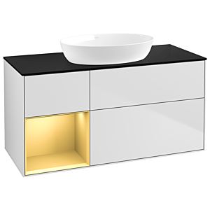 Villeroy and Boch Finion Villeroy and Boch Finion GA62HFMT 120cm, cover plate black matt, Emotion, shelves gold matt lacquer, white matt lacquer