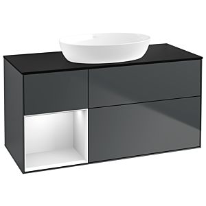 Villeroy and Boch Finion Villeroy and Boch Finion GA62MTHG 120cm, cover plate black matt, Emotion, shelves white matt lacquer, midnight Blue Matt Lacquer