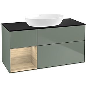 Villeroy and Boch Finion Villeroy and Boch Finion GA62PCGM 120cm, cover plate black matt, Emotion, shelves Oak Veneer , Olive Matt Lacquer