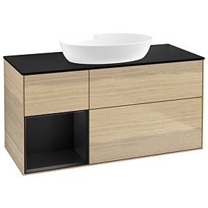 Villeroy and Boch Finion Villeroy and Boch Finion GA62PDPC 120cm, cover plate black matt, Emotion, shelves black matt lacquer, Oak Veneer