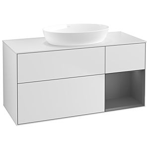 Villeroy and Boch Finion Villeroy and Boch Finion GA71GKMT 120cm, cover plate white matt, Emotion, shelves anthracite matt lacquer, white matt lacquer